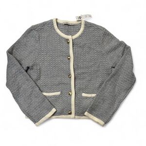 NWT Abercrombie & Fitch Lilac Grey Knit Cardigan Sweater (Size M)